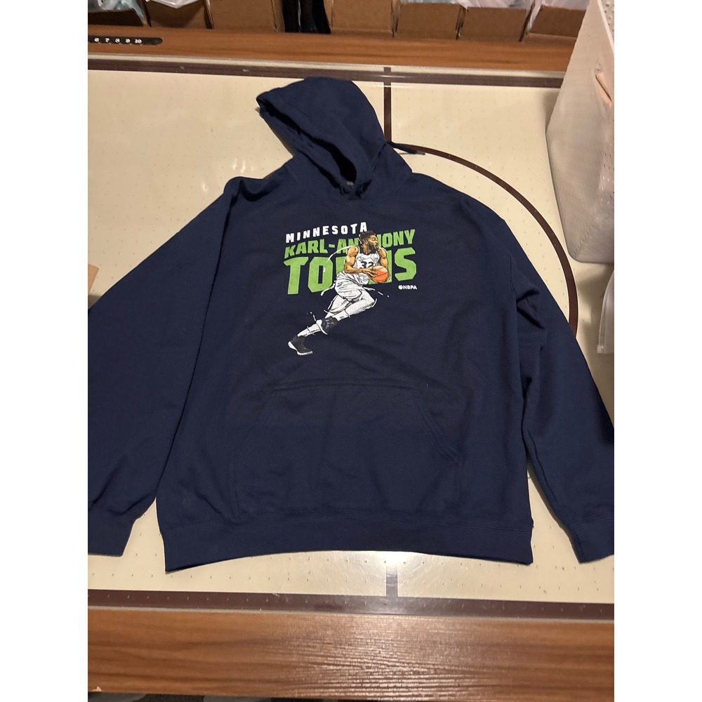 NBA Minnesota Timberwolves Karl-Anthony Towns Hoodie Navy Blue Large NBPA